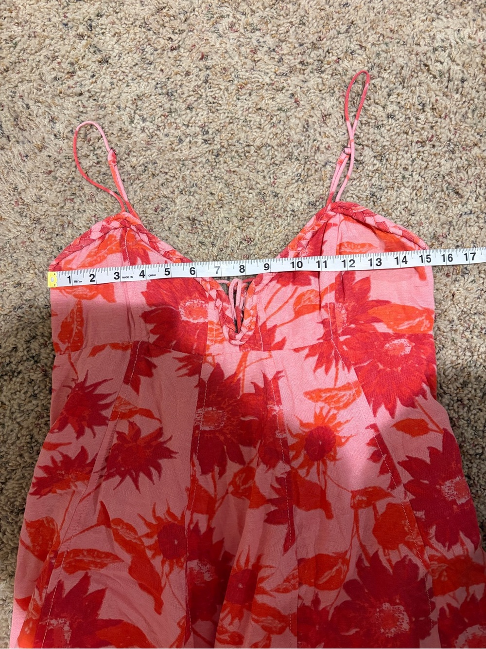 Free People Altura Pink Floral Printed Mini Dress Strawberry Lemonade Small - Picture 15 of 16